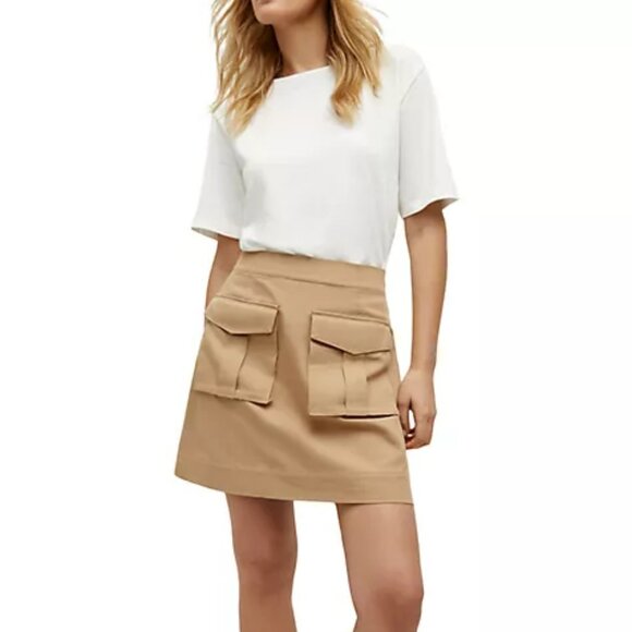 NWT$398 Veronica Beard Elowyn Mixed Media Cotton T-Shirt Cargo Skirt Dress Sz M - Picture 1 of 15